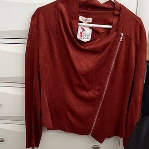 Soft suede rust colored Leather Jacket by NWT Perfectly Pricilla